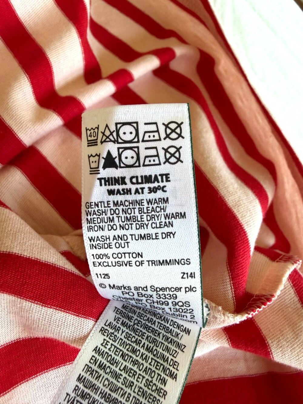 Marks & Spencer Pure Cotton Striped Tee - Picture 9 of 9